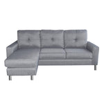 Sarantino Linen Corner Sofa Couch Lounge Chaise with Metal Legs - Grey SOFA-029-LNN-GRY-M