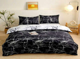 4-Piece Black Silhouette Printed Soft-Touch Brushed Bedding Set for 1.5M Bed 175 x 220 CM Duvet V888-ELOSUNG49419