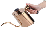 700ml Coffee Kettle 304 Stainless Steel Gooseneck Spout Coffee Drip Pot with Wooden HandleLong V1294-YM0721-3118210016411