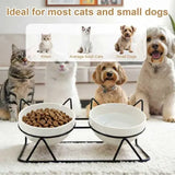 15 Degree Raised Ceramic Cat Bowl Set V1237-ZY-908-082