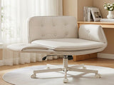 Artiss Criss Cross Chair with Wheels & Adjustable Armrests, Ergonomic Cross Legged Office Desk Chair OCHAIR-L-2018-BG