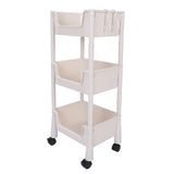 Mobile Utility Cart On Wheels Compact Movable Storage Book Shelves Trolley Rack Cart Organizer 3 V1294-YM0901-3117240283012