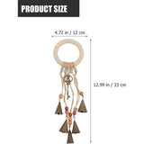 Wood Ring Wind Chime Hanging Decorative Bell for Door and Kitchen - Iron Wood Rope Build, Bohemian V1370-AZ4-11377