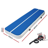 Everfit 4X1M Inflatable Air Track Mat 20CM Thick with Pump Tumbling Gymnastics Blue ATM-4-1-02M-BL-AP