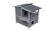 YES4PETS 2 Story Cat Shelter Condo with Escape Door Rainproof Kitty House V278-CH443-PS7441