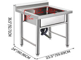 Handmade Sink Non-magnetic Stainless Steel Kitchen Sink Hand Made 1 Compartment 44.4 x 41.9 x 25.4 V952-60X60X80DCBXGSC01V0