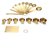 18PCS Measuring Cup Stainless Steel Gold Coffee Spoon Cup Set Baking Scale Measuring Scoop Cup Set V1294-YM0714-3118210277811