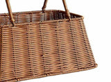 Plastic Imitation Rattan Basket Rustic Imitation Handwoven Picnic Basket Wtih Handle for Food V1294-YM0901-3117240191711