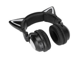 Cat Ear Bluetooth Headset Stereo Headset with Microphone LED Cute Cat Headset for Girls babies V1263-JX-2769