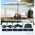 Instahut Outdoor Umbrella Base 50cm 4 Plates Stand Pod Cantilever BASE-UMB-50X50-N-FC4