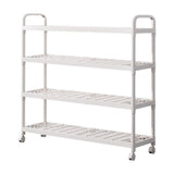 Stackable Shoe Rack with Wheels Long Shoe Storage Organizer for Sneakers, Boots & Heels V1366-AZ2-W-11837