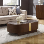 Coffee Table MDF Board Melamine Interior Ample Storage in Dark Walnut colour V43-CT-VNS