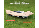 270 Degree Awning with Bulit-in LED Lights, 12.4 Driver Vehicle Awning, Waterproof UV50 Car V952-QCCP20359FTH42QCL001V9