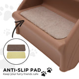 Furtastic Foldable Pet Stairs 50cm Dog Ladder Cat Ramp with Non-Slip Mat for Indoor Outdoor PTS-EJE-433-BR