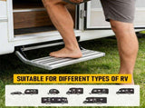 Heavy Duty Pull-Out Caravan Step Folding Aluminium RV Entry Step, Non-Slip Portable Camping Step, V1181-AT002-SL