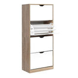 Artiss Shoe Rack Cabinet 60 Pairs 4-tier White Elen FURNI-G-SHOE-4D3R-WD-WH-AB