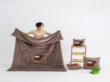Coffee Brown Little Squirrel - 2-in-1 Foldable Car Pillow Blanket - Cozy 40x40cm Pillow, Unfolds to V888-ELOSUNG33450
