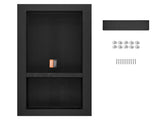 Shower Ready for Tile 40.64 x 81.28 cm, Double Shelf Organizer, Square Corners Wall-inserted V952-SLLYBK2C16YCZ39ANV0