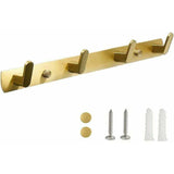 Wall Gold, Bedroom Kitchen, Towel Rack Entrance Rack Hook with 4 Hooks Mounted Bathroom V1237-MS-626-036