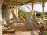 Sloth Resin Bird Feeder Whimsical Garden Ornament with Metal Mesh Tray Outdoor Hanging for V1366-AZ2-W-14802