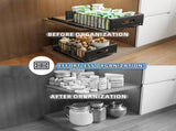 CARLA HOME 2 Pack Pullout Cabinet Kitchen Organizer Drawers with No-Drilling and Adhesive Design for V178-36266