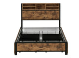 Levede Single Bed Frame Industrial Storage LED Charing BF1063-S