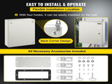 NEMA Steel Enclosure, 50 x 40 x 15 cm NEMA 4X Steel Electrical Box, IP66 Waterproof & Dustproof, V952-DQXJSTCFS50X40X15V0