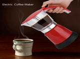 300ml/6 Cups 480W Electric Moka Pot Detachable Kitchen Stovetop Coffee Maker Red V1294-YM0901-JY02855-01