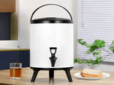 SOGA 10L Stainless Steel Insulated Milk Tea Barrel Hot and Cold Beverage Dispenser Container with VICDISPENSER10LWHT