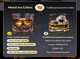 Reusable Metal Chilling Ice Stone Kit Halloween Party Gift Gold Square 6Pack with Silicone V1221-XM-LB8068-GM221