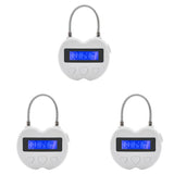 3X Smart Time Lock LCD Display Time Lock Multifunction Electronic, USB Rechargeable Temporary V1366-AZ2-W-15682