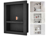 Shower Niche Ready for Tile 40.64 x 60.96 cm, 16 x 24 inch Double Shelf Organizer, Square Corners V952-SLLYBK2C17YCR2AE8V0