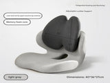 Gray Ergonomic Memory Foam Seat Cushion with Lumbar Support - Integrated Backrest Design, Breathable V888-ELOSUNG54426