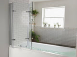 3 Fold Chrome Folding Bath Shower Screen Door Panel 1300mm x 1400mm V63-831501