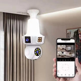 Dual Lens Smart Home Wireless Wifi E27s Mini Cctv IR Night Vision Network Security IP V1370-AZ4-18783