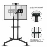 32-72" Rolling Tv Stand Mount W Dvd Storage Top Shelf Tv Bracket Trolley Casters V767-U-890A