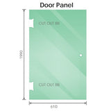 90x70cm Corner Frameless Shower Screen Chrome Wall Channel and Floor Channel with SS Hinges for V63-933931