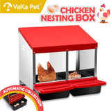 VaKa Chicken Hen Coop Hutch 2 Hole Inside Outside Roll Away Lay Egg Nesting Box V465-V51003