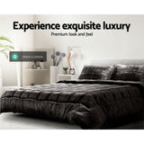 Giselle Bedding Faux Mink Quilt Charcoal Queen QUILT-FM-CHAR-Q