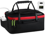 10 Gallon Foldable Fishing Bucket Portable Aerator EVA Live Bait Bucket Quiet Air Pump - Black V1107-133-98516-BLK-10GALLON