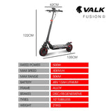 VALK Fusion 5 Electric Scooter, 500W, AU Compliant, 48V 13Ah Lithium, 50km Range, 40km/h, Quad V219-TRNESCVAF5NA