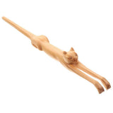 Wooden Cat Shaped Back Scratcher Massage Tool for Relaxation, Non-Slip Handle V1369-AZ3-W-11368