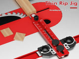 2-in-1 Table Saw Alignment Gauge and Thin Rip Jig with Dial Indicator, Aluminum T-Slot Miter Gauge V1341-ZY-RW6KY52V-RED
