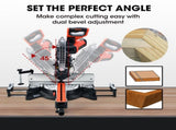 BAUMR-AG 305mm Compound Mitre Saw Dual Bevel Sliding Drop Saws 2200W V219-SAWMITBMRA30DR