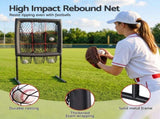 Everfit Baseball Pitching Net Training Target Softball Practice 9 Hole Black SN-B-007-BK