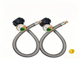 17.7FT QCC Low Pressure Braided Gas Hose 3 Pack QCC In 1/4" Out V1221-XM-LB407-GM26