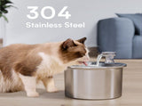 Beginner Package Stainless Steel Pet Water Fountain with Automatic Power-Off -Plug Not Included V888-ELOSUNG10109