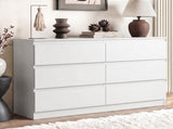 Artiss 6 Chest of Drawers Lowboy White FURNI-N-CDR-02-WH-AB