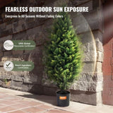 VEVOR 2 Pack 3' Artificial Cedar Topiary Tree Faux Plant UV Decor In/Outdoor V952-XSRGXJS36YCAQ7I5UV0