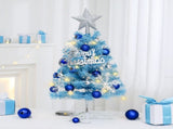 60cm Blue Mini Christmas Tree Set Includes Star Topper, Letter Sign, Ornament Balls & Snowflake V1232-LSSDS-004